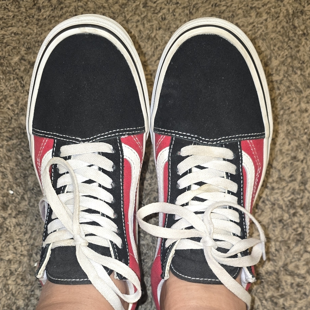 Vans Red and Black LOW-Top Sneakers